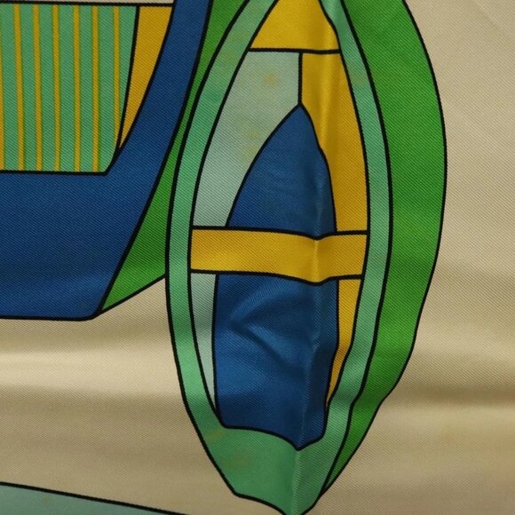 HERMES Carre 90 Scarf ""THALASSA"" Silk Green Auth 142398 - Picture 12 of 14